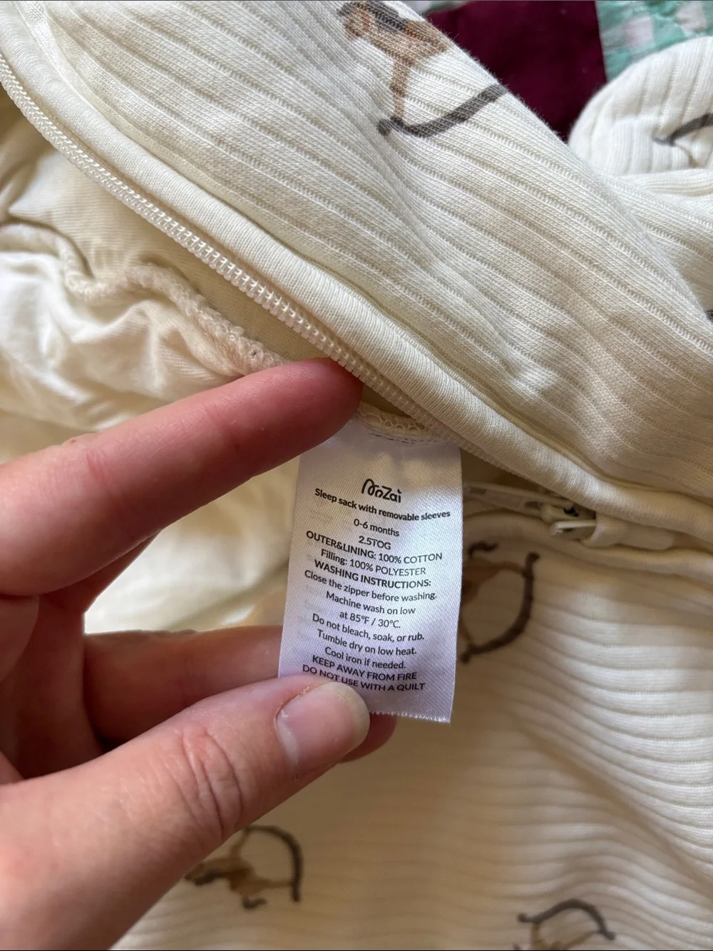 Cream Rocking Horse Sleep Sack 2.5 Tog 100% Cotton